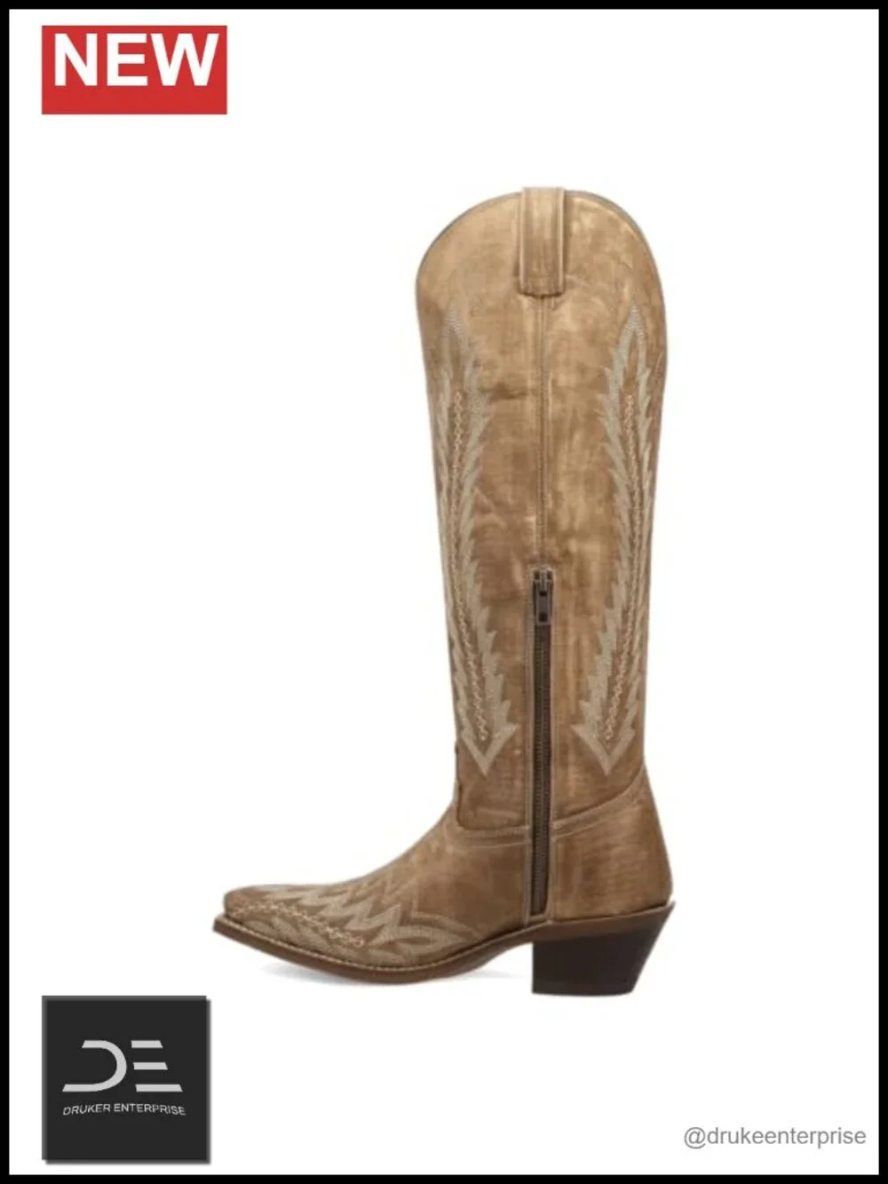 Laredo Wide Calf Knee High Snip Toe Western Boots Low Heel Faux Leather
